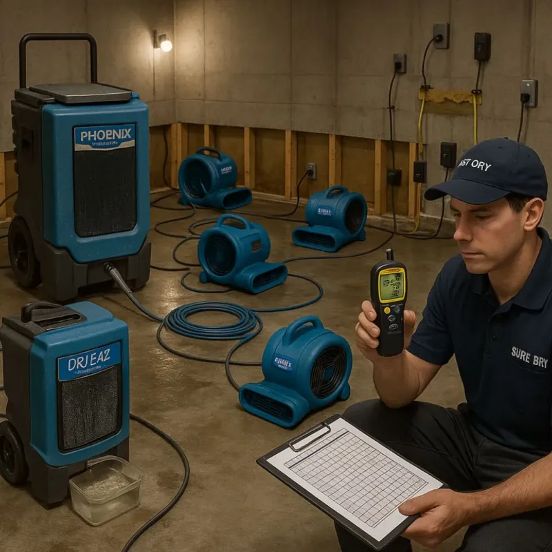 Structural Drying and Dehumidification process in Dublin, TX